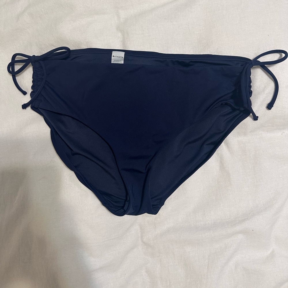 Athleta Navy Bikini Bottoms with Side Ties
